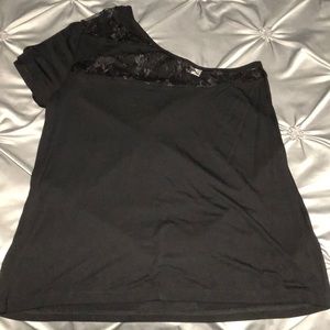 One shoulder black top from Venus